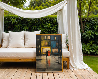 Urban Romance – Couple in the Rain Abstract - Just Great Posters