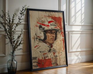 Race Driver Portrait Art Print – Gritty Motorsport - Inspired Wall Art - Just Great Posters