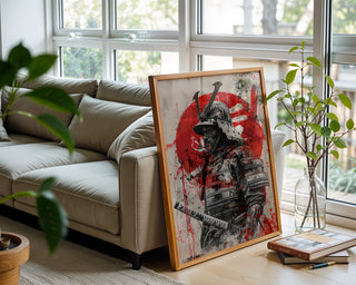 Samurai Warrior in Armor Poster – Japanese Katana Art Print - Just Great Posters