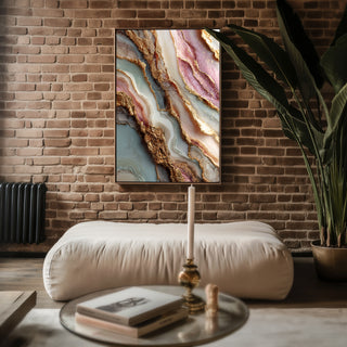 Gilded Strata – Abstract Geode - Inspired Texture Art Print - Just Great Posters