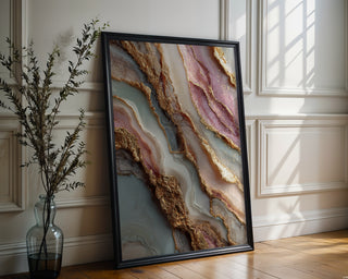 Gilded Strata – Abstract Geode - Inspired Texture Art Print - Just Great Posters