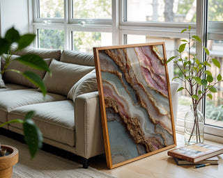 Gilded Strata – Abstract Geode - Inspired Texture Art Print - Just Great Posters