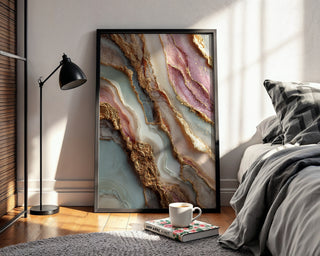 Gilded Strata – Abstract Geode - Inspired Texture Art Print - Just Great Posters