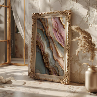 Gilded Strata – Abstract Geode - Inspired Texture Art Print - Just Great Posters