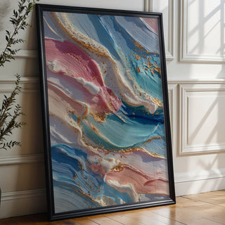 Candy Luxe – Abstract Pastel and Gold Texture Art Print - Just Great Posters