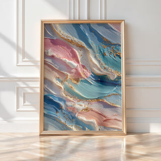 Candy Luxe – Abstract Pastel and Gold Texture Art Print - Just Great Posters