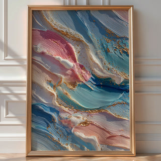 Candy Luxe – Abstract Pastel and Gold Texture Art Print - Just Great Posters