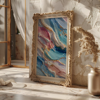 Candy Luxe – Abstract Pastel and Gold Texture Art Print - Just Great Posters