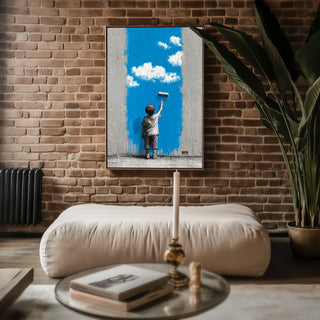 Child Painting the Sky Street Art - Just Great Posters