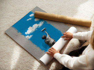 Child Painting the Sky Street Art - Just Great Posters
