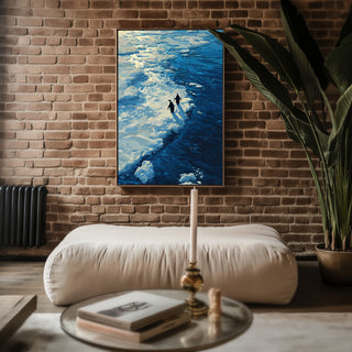 Penguins on Ice Edge Print - Just Great Posters