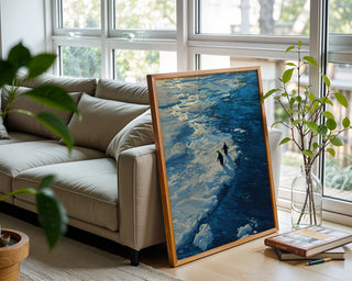 Penguins on Ice Edge Print - Just Great Posters