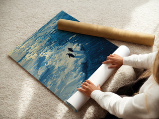 Penguins on Ice Edge Print - Just Great Posters