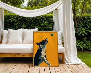 Border Collie Fetch Ball Poster – Dynamic Dog Action Wall Art Print - Just Great Posters