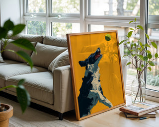 Border Collie Fetch Ball Poster – Dynamic Dog Action Wall Art Print - Just Great Posters
