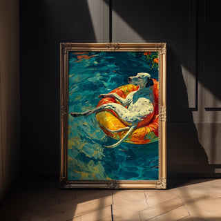 Sunlit Dog on Floatie Print - Just Great Posters
