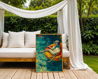 Sunlit Dog on Floatie Print - Just Great Posters