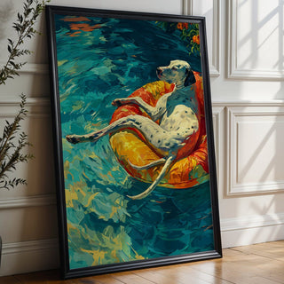 Sunlit Dog on Floatie Print - Just Great Posters