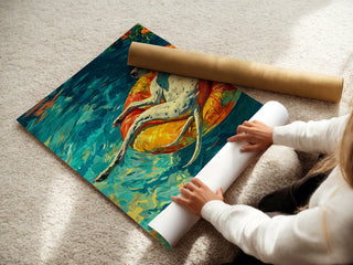 Sunlit Dog on Floatie Print - Just Great Posters