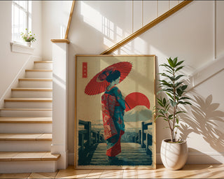 Geisha with Parasol Vintage Print - Just Great Posters