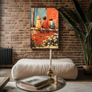 Childhood Summer Wall– Vibrant Whimsical Kids Sitting Print - Just Great Posters