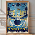 Cannes Riviera Poster – Glamourous French Nautical Wall Art Print — room-portrait