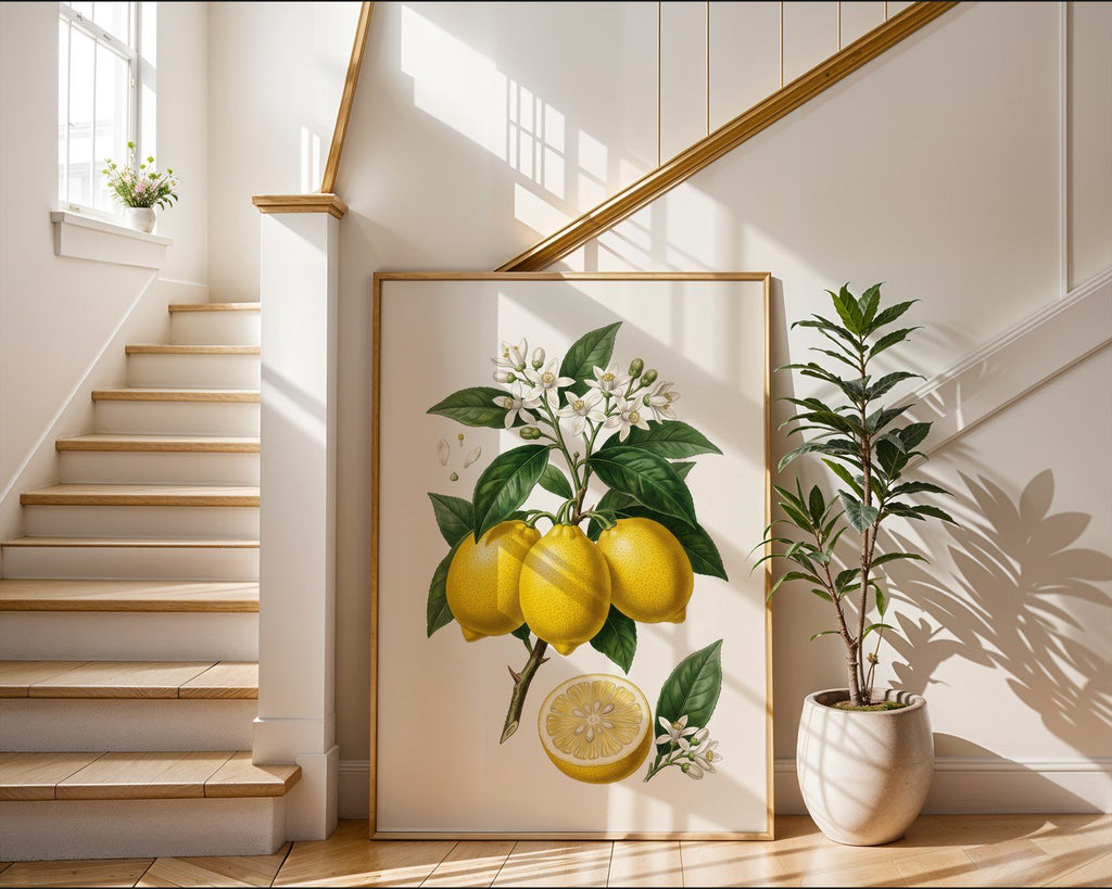 Citrus Limon Botanical Poster – Vintage Fruit Wall Art Print — frame-267