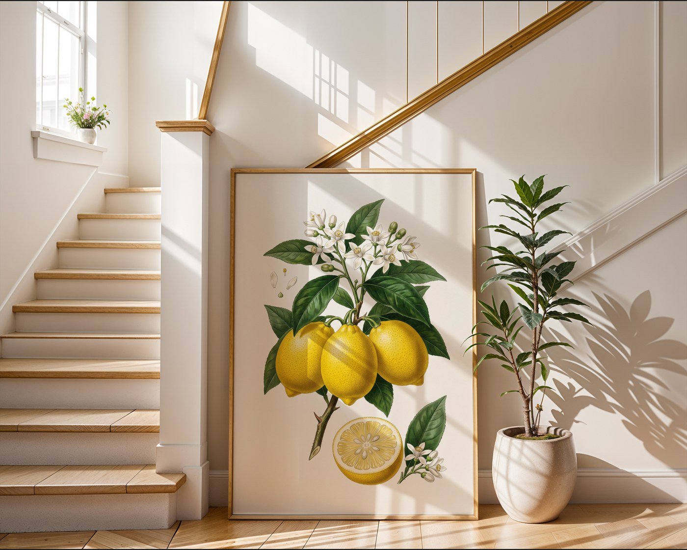 Citrus Limon Botanical Poster – Vintage Fruit Wall Art Print — frame-267