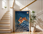 Hare in the Meadow Poster – Japanese Minimalist Wall Art Print — frame-267