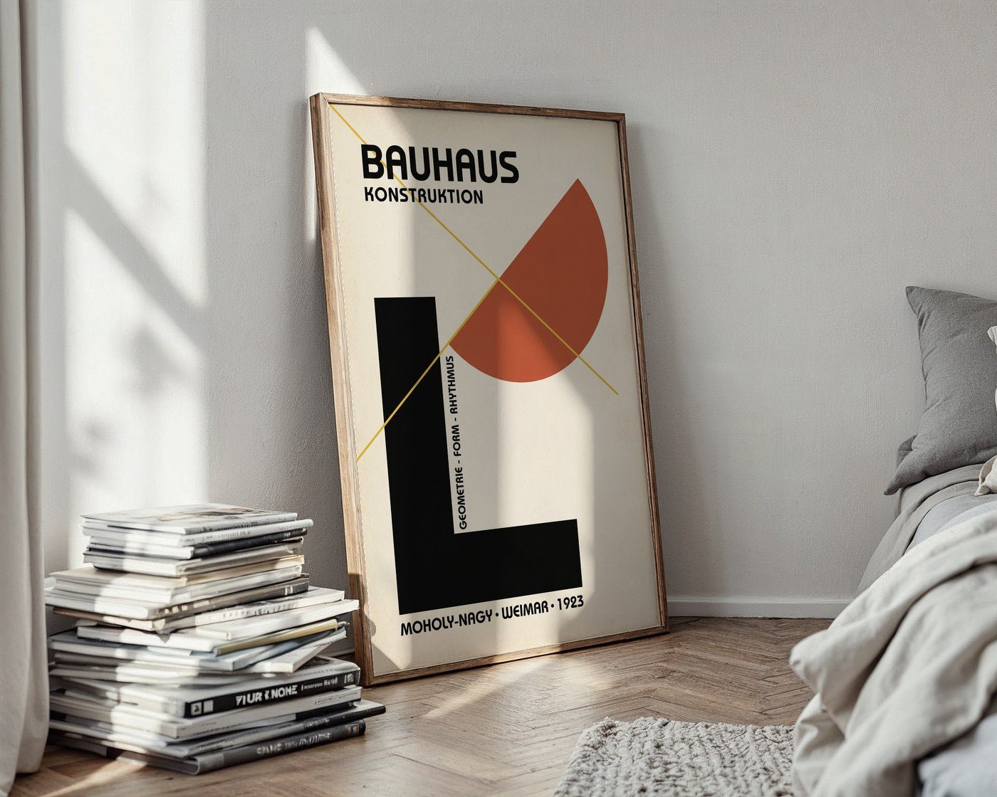 Asymmetric Bauhaus Poster – Modernist Shapes Wall Art — styled-wall