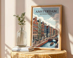 Amsterdam Canal Poster – Dutch Architecture Print — frame-486
