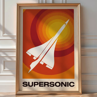 Concorde Supersonic Poster – 1970s Retro Travel Wall Art Print — room-portrait