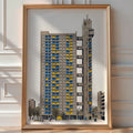 Trellick Tower Poster – Retro Brutalist Print — room-portrait