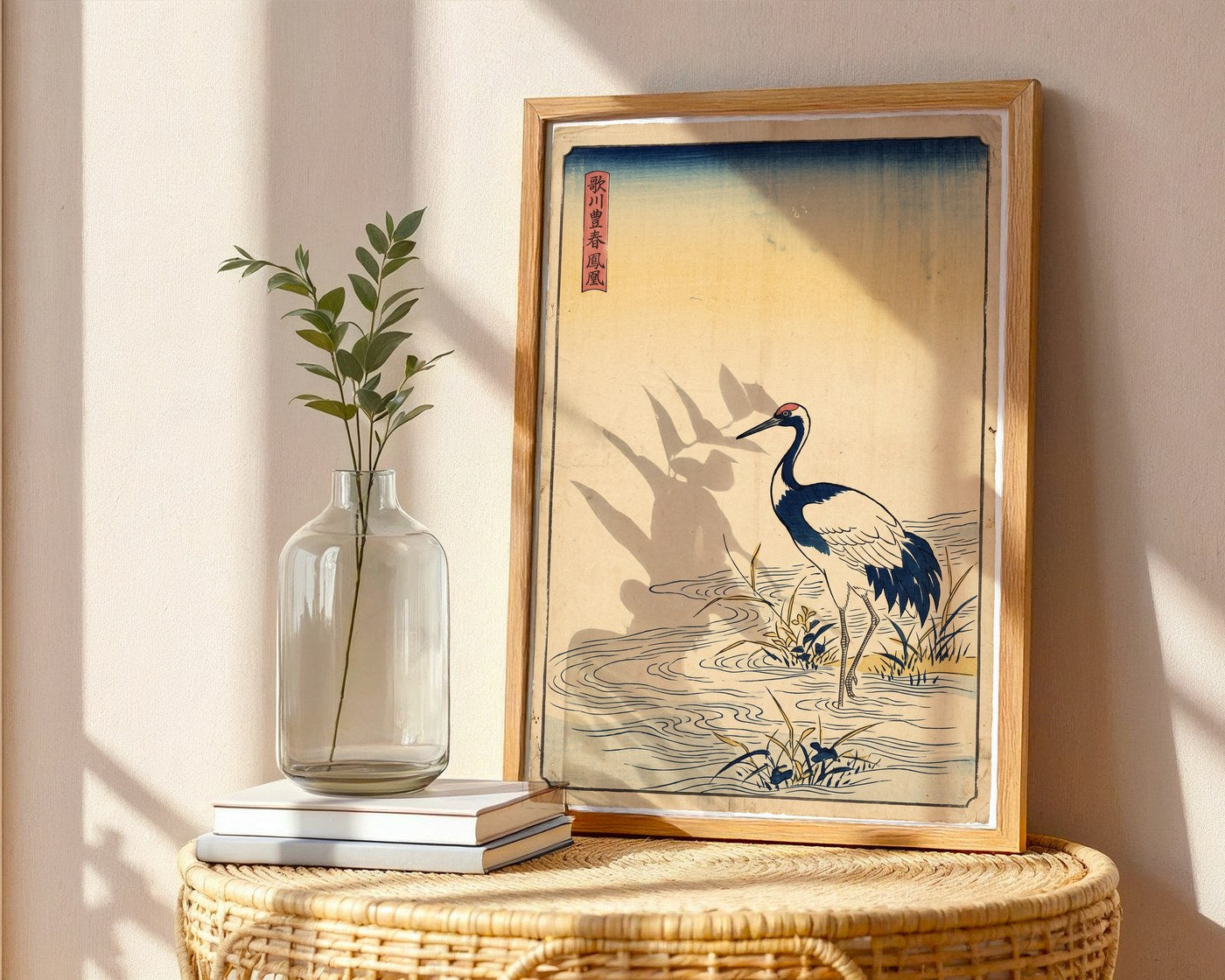 Japanese Crane Poster – Ukiyo-e Style Wall Art Print — frame-486