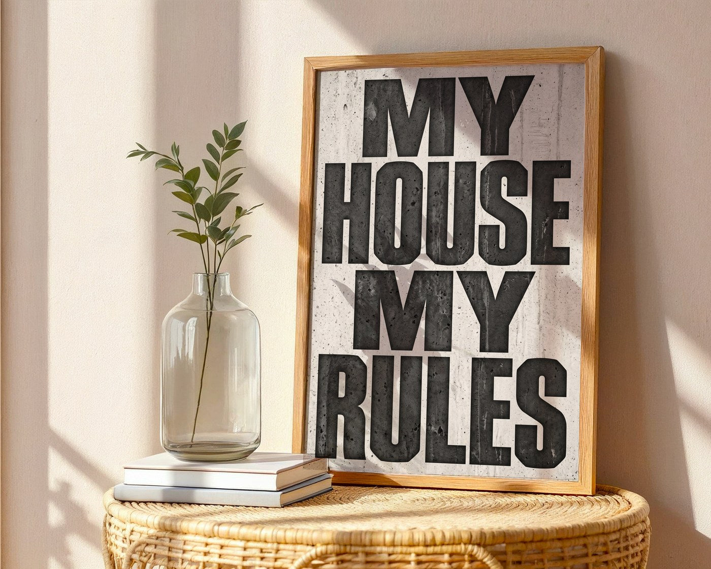 My House My Rules Poster – Brutalist Industrial Style — frame-486