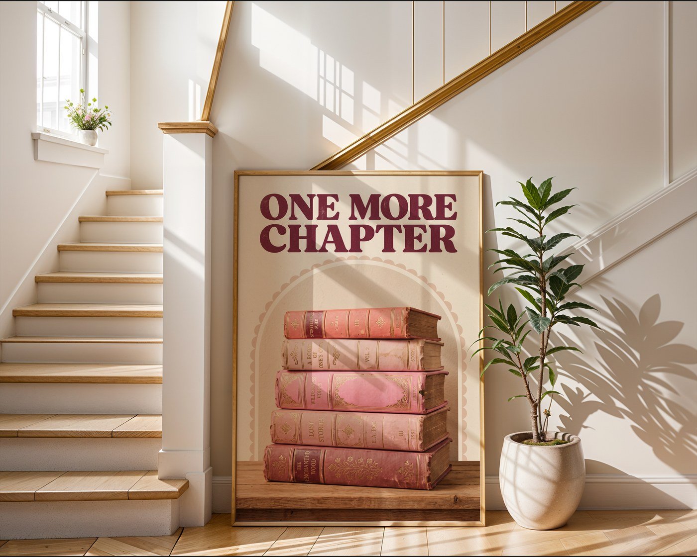 One More Chapter Poster – Retro Library Wall Art Print — frame-267
