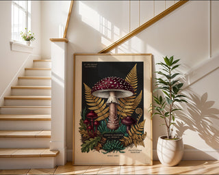 Dark Forest Fungi Poster – Jewel Tone Botanical Wall Art Print — frame-267