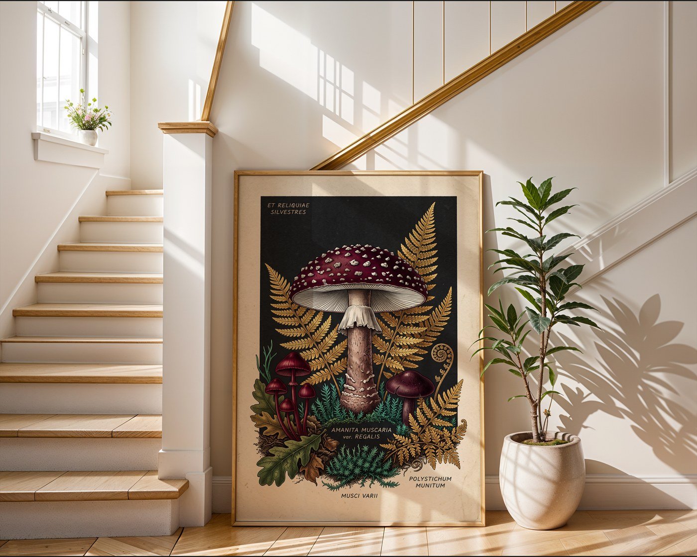 Dark Forest Fungi Poster – Jewel Tone Botanical Wall Art Print — frame-267