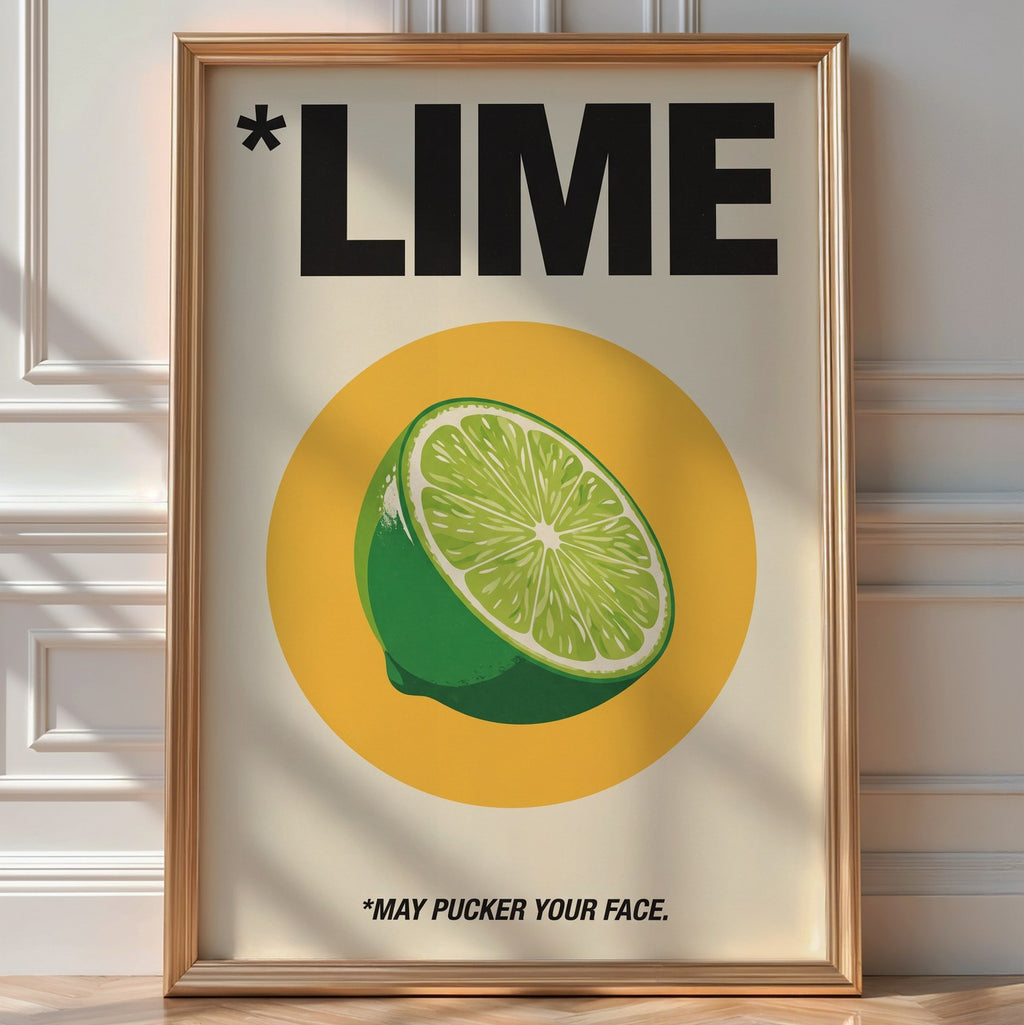 Lime Zest Poster – 1970s Vintage Advertising Print — room-portrait