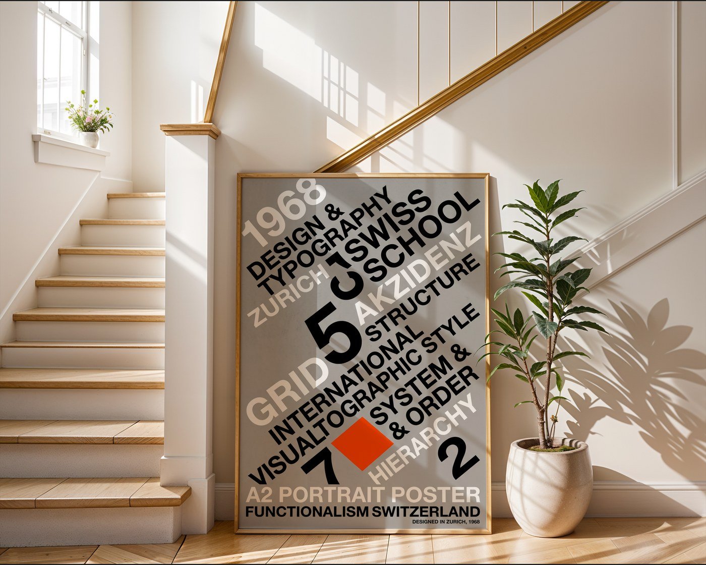 Swiss Typographic Poster – Minimalist Helvetica Wall Art — frame-267