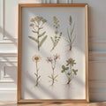 Wild Meadow Herbarium Poster – Muted Watercolour Wall Art Print — room-portrait