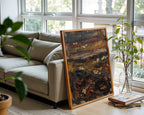 Rustic Ochre Horizon Poster – Bold Expressionist Wall Art — frame-426
