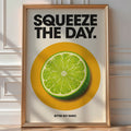 Sour Lime Poster – Vintage Retro Citrus Wall Art Print — room-portrait