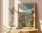 San Francisco Poster – Victorian Row House Print — frame-486