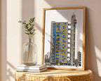 Trellick Tower Poster – Retro Brutalist Print — frame-486