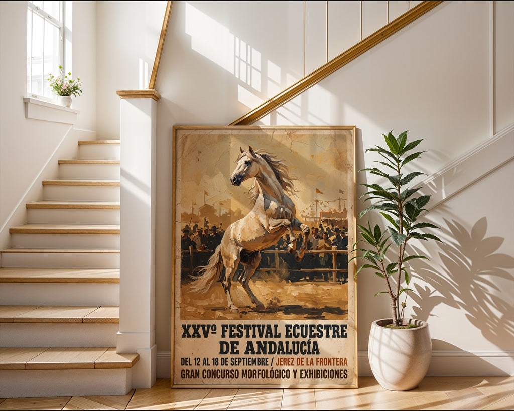 Andalusian Horse Poster – Retro Equestrian Wall Art — frame-267