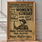 Votes for Women Poster | Vintage Feminist Protest Art from 1908 Suffrage March | Historical Women’s Rights Print | Bold Art Included - Just Great Posters