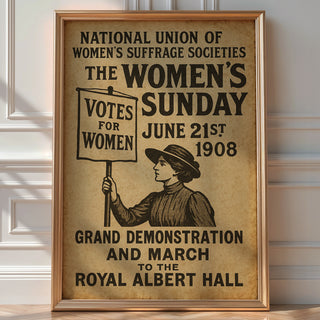 Votes for Women Poster | Vintage Feminist Protest Art from 1908 Suffrage March | Historical Women’s Rights Print | Bold Art Included - Just Great Posters