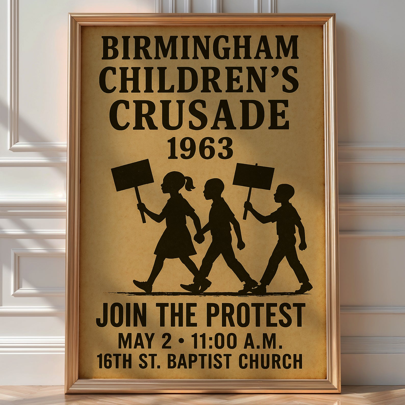 Children’s Crusade 1963 Poster | Vintage Civil Rights Youth Protest Art | Birmingham March Wall Print | Bold Art Always Included - Just Great Posters