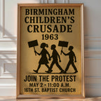 Children’s Crusade 1963 Poster | Vintage Civil Rights Youth Protest Art | Birmingham March Wall Print | Bold Art Always Included - Just Great Posters